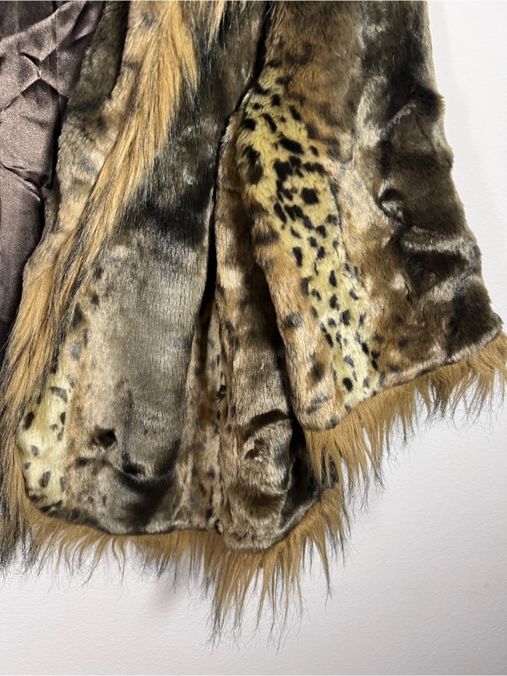 Venezia Milano Animal Print Faux Fur Jacket in Brown Tones Size XL - Picture 4 of 5